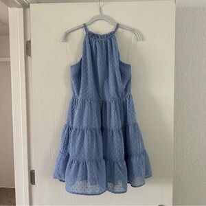 Blue Sleeveless Mini Dress